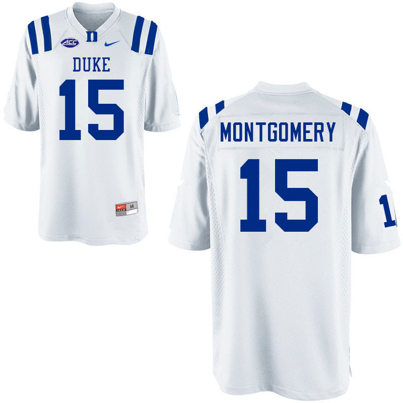 Men #15 Nakeie Montgomery Duke Blue Devils College Football Jerseys Sale-White